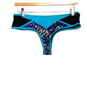 NWOTs SOLE EAST Teal Mesh Multi Cheeky Swim Bikini